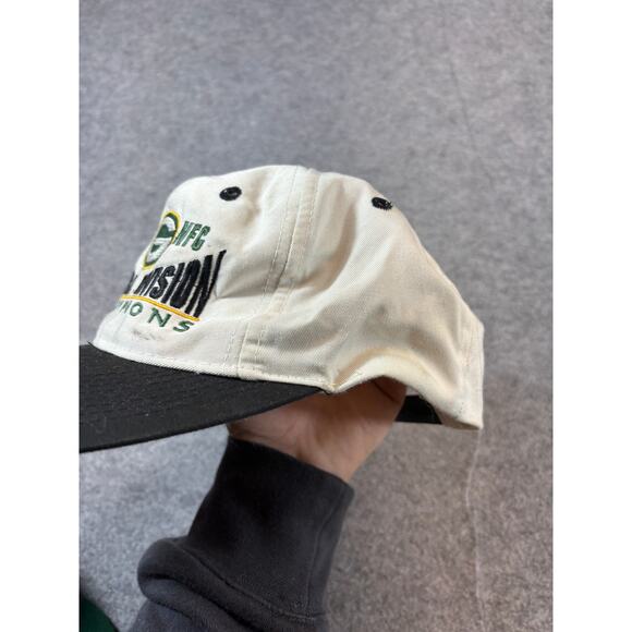 VINTAGE 90s Green Bay Packers Hat Cap Mens Cream NFC Central Division Champions - Picture 3 of 5